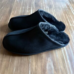 Kirkland Signature Men’s Shearling Clog Slippers Black Size 11 Genuine Sheepskin